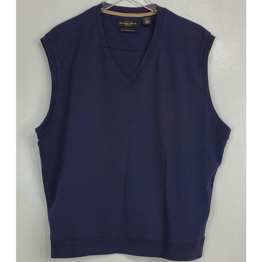 Golden bear Xl v neck pullover vest sleeveless navy stretch classic y2k preppy